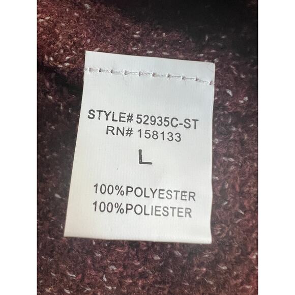 Pink Clover Open Front Relaxed Cardigan Sweater Burgundy Red Womens Large NEW - Picture 10 of 12